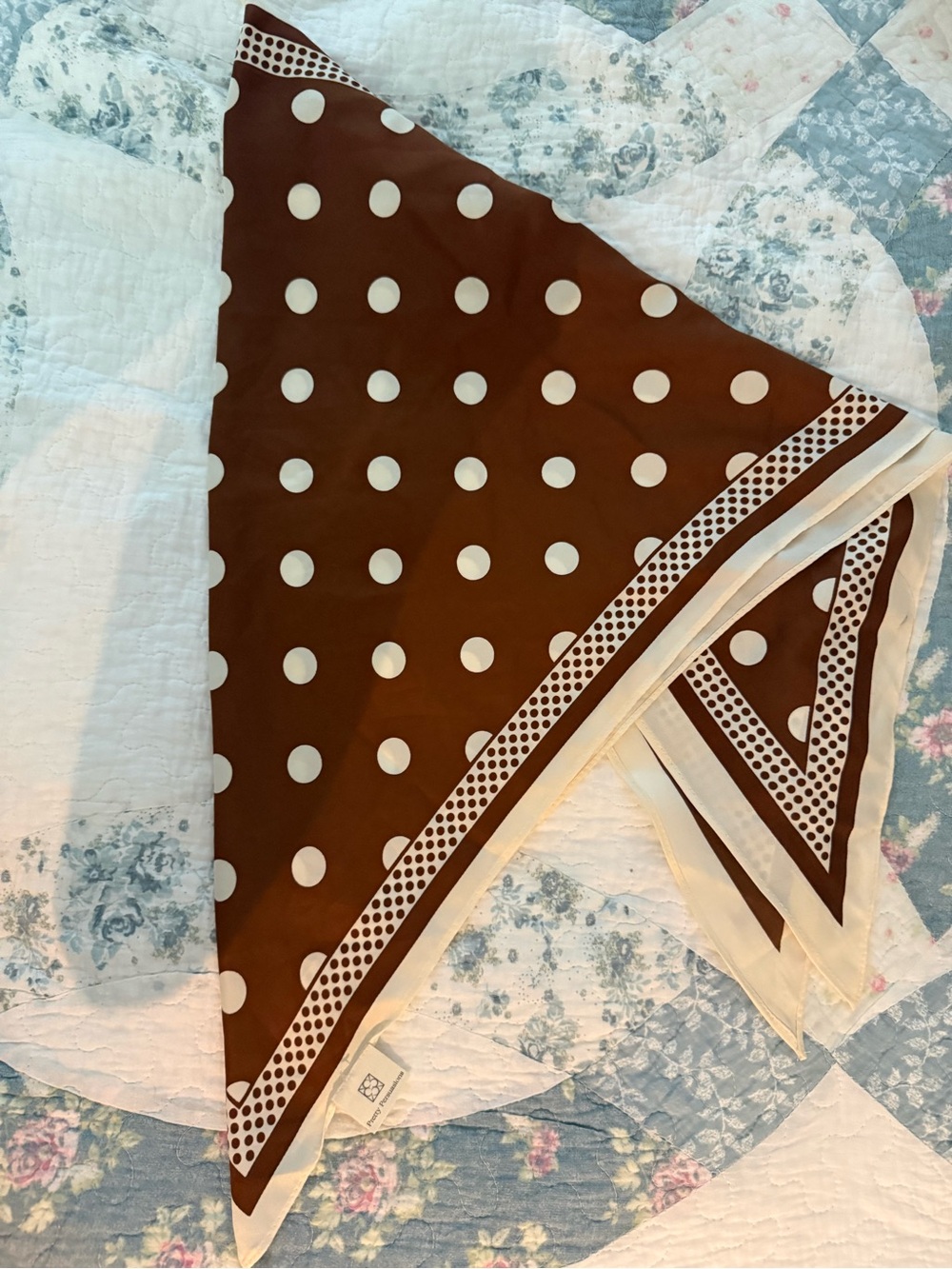 Simons Brown and Cream Polka Dot Scarf